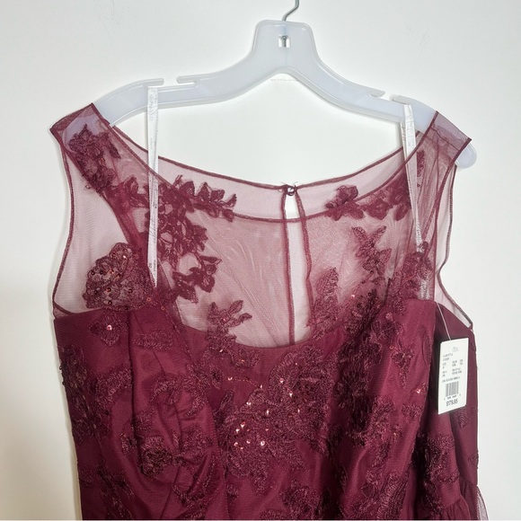 David's Bridal Size 26 Sleeveless Embroidered Soft Net Bridesmaid Dress F20122 - Picture 6 of 9